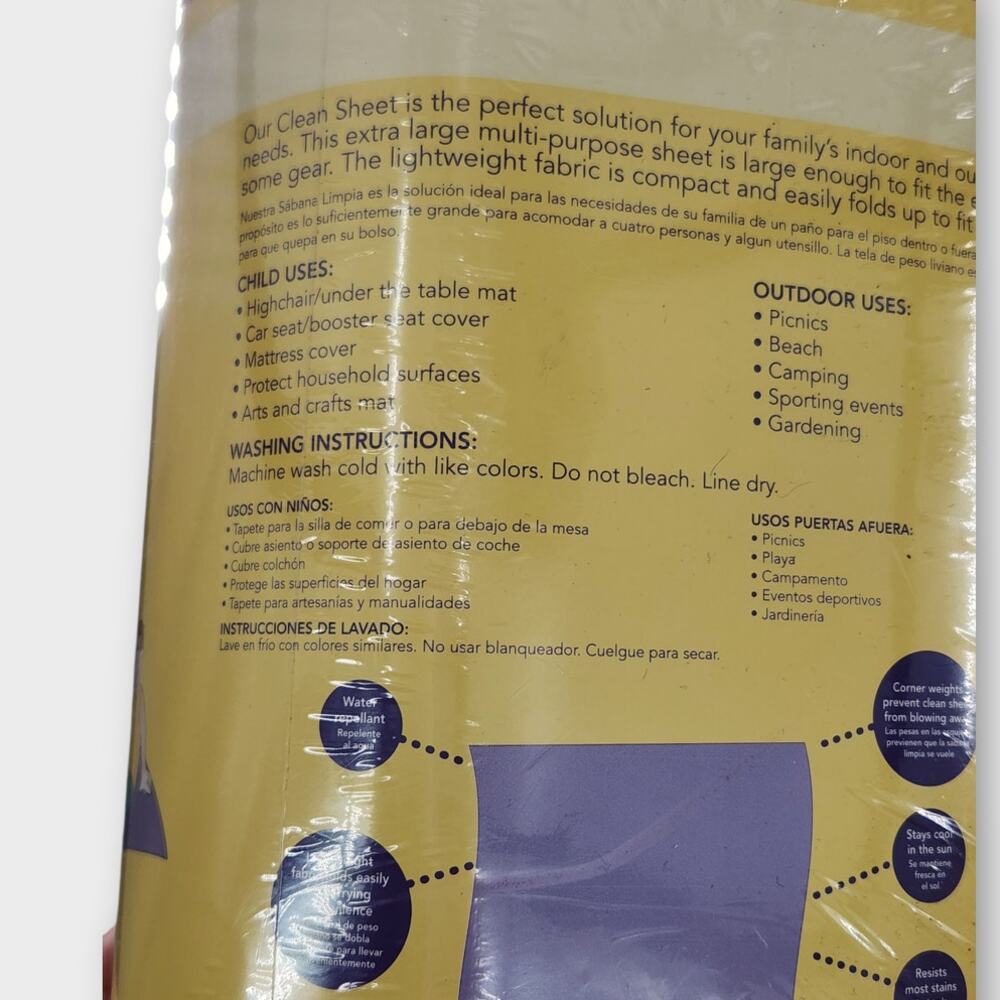 Babies R Us Clean Sheet Ground Cloth XL Multi-Purpose Reusable Liteweight Sealed - Picture 3 of 6